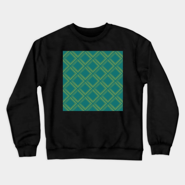 Yellow and Green Geometric Diamonds Crewneck Sweatshirt by WalkSimplyArt